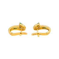 Lever-back earrings Yellow gold Emerald
