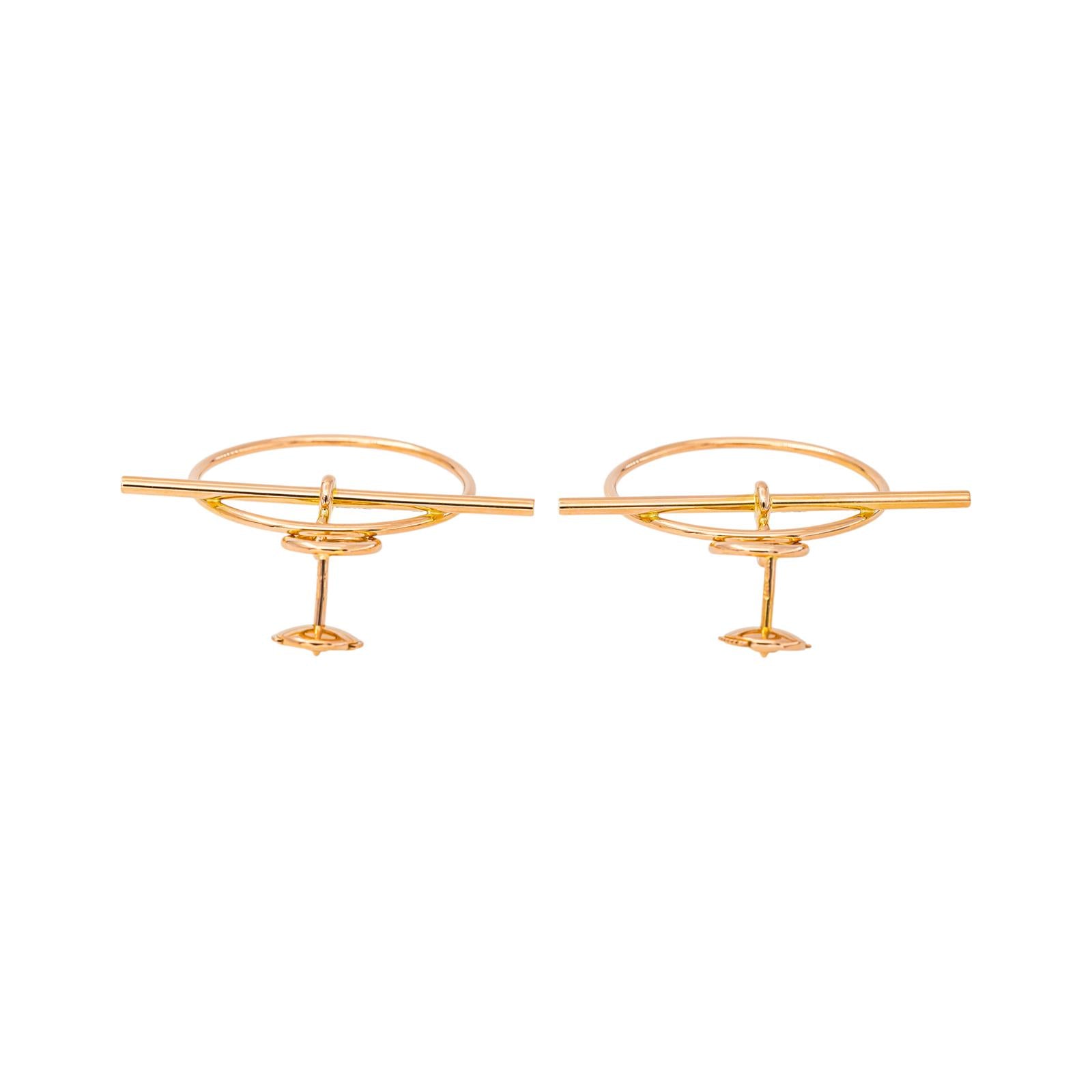 Hermès Loop Earrings in Rose gold