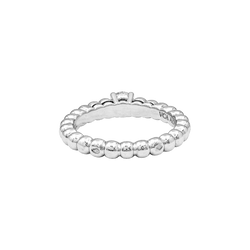 VAN CLEEF & ARPELS "Solitaire Perlée" Solitaire Ring in white gold and diamonds