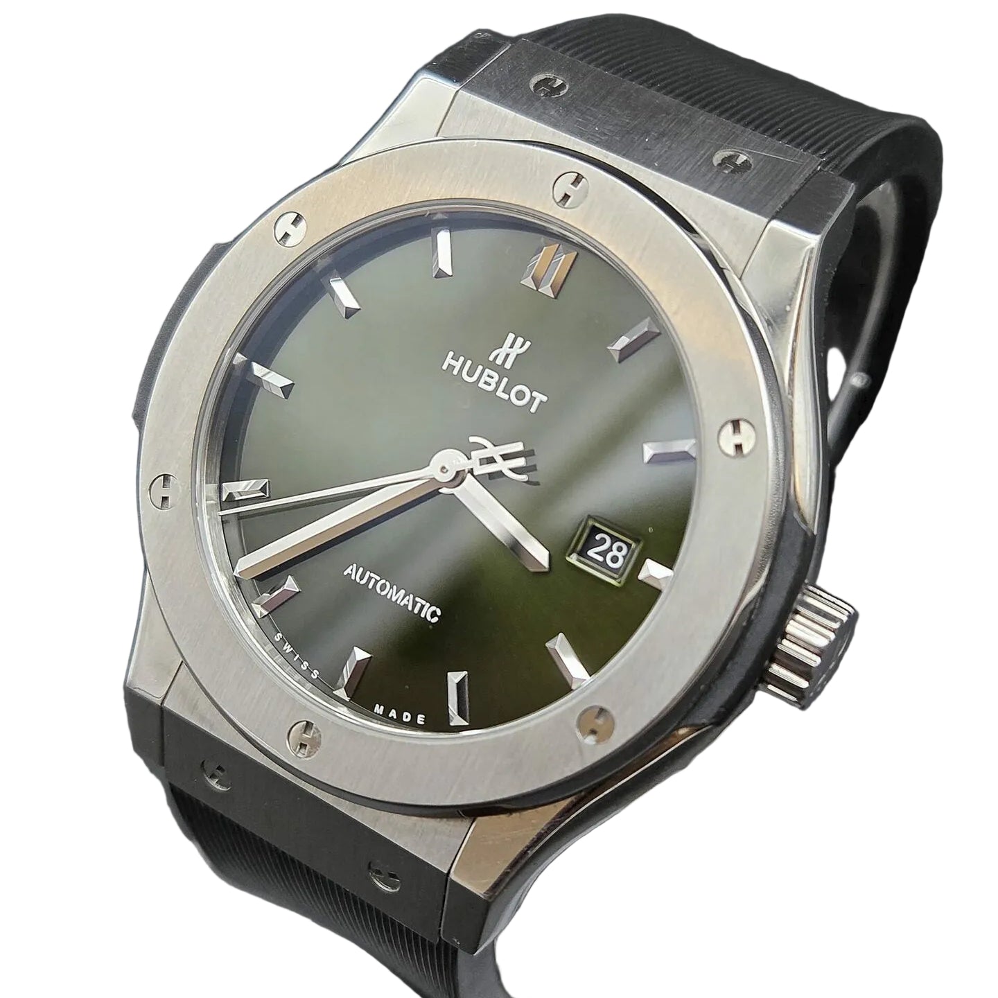HUBLOT "Classic Fusion" Watch in Titanium and Rubber