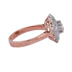 Marguerite Ring in Rose Gold, Platinum, and Diamonds