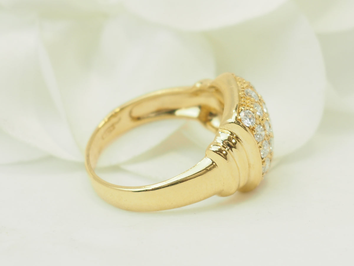 Yellow Gold and Diamond Pave Ring