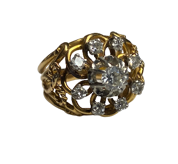 Yellow Gold and Diamond Dome Ring