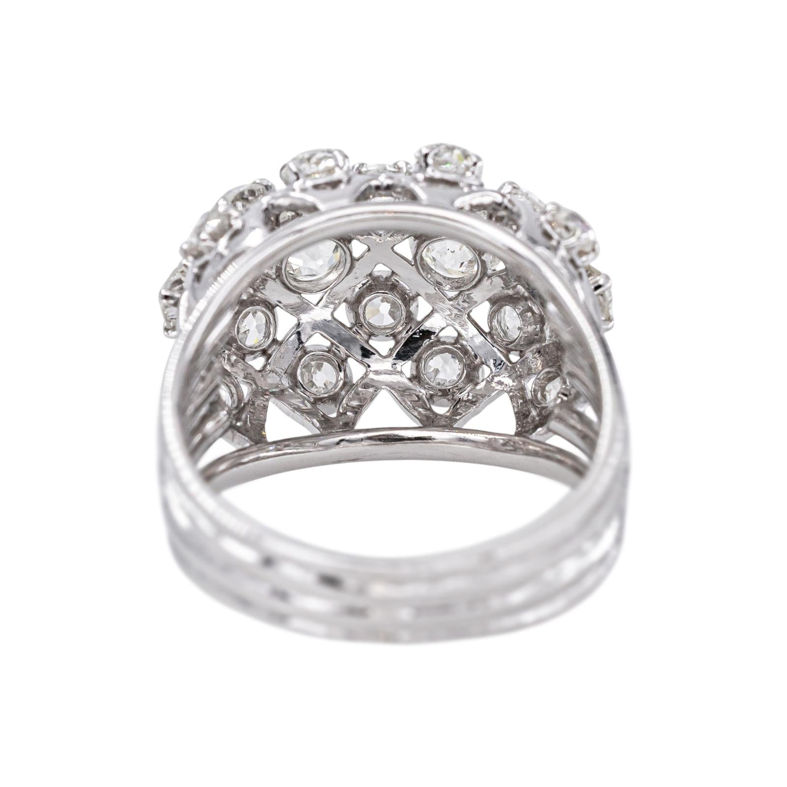 Platinum Diamond Dome Ring