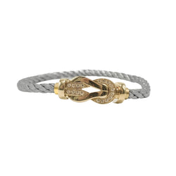 Bracelet FRED Chance Infinie GM en or jaune, acier et diamants