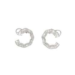 Boucles d'oreilles en or blanc et diamants