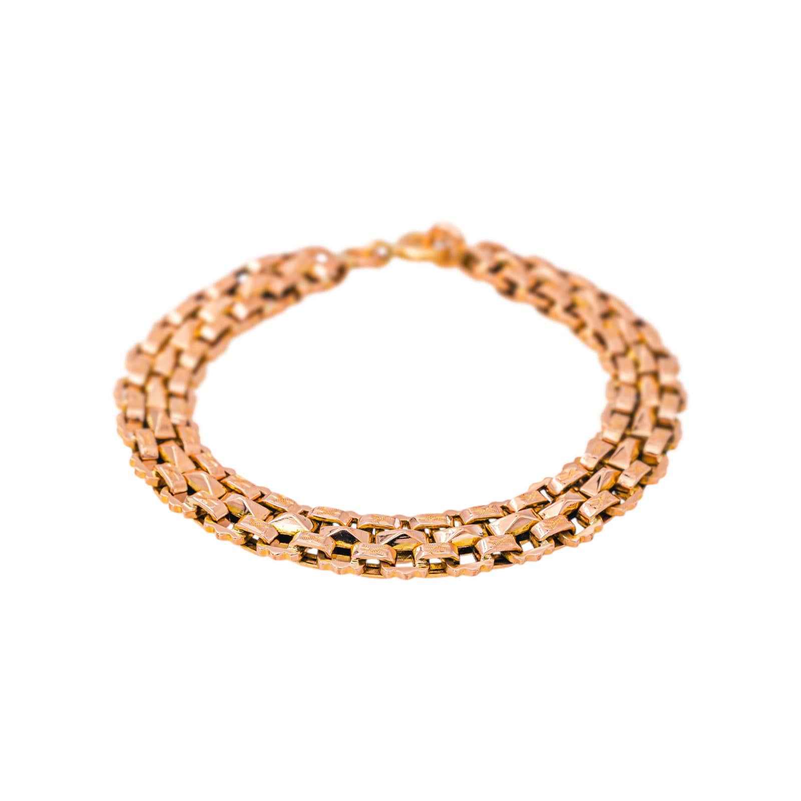 Rose gold Tank Link Bracelet