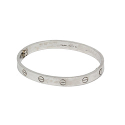CARTIER "Love" White Gold Bangle Bracelet