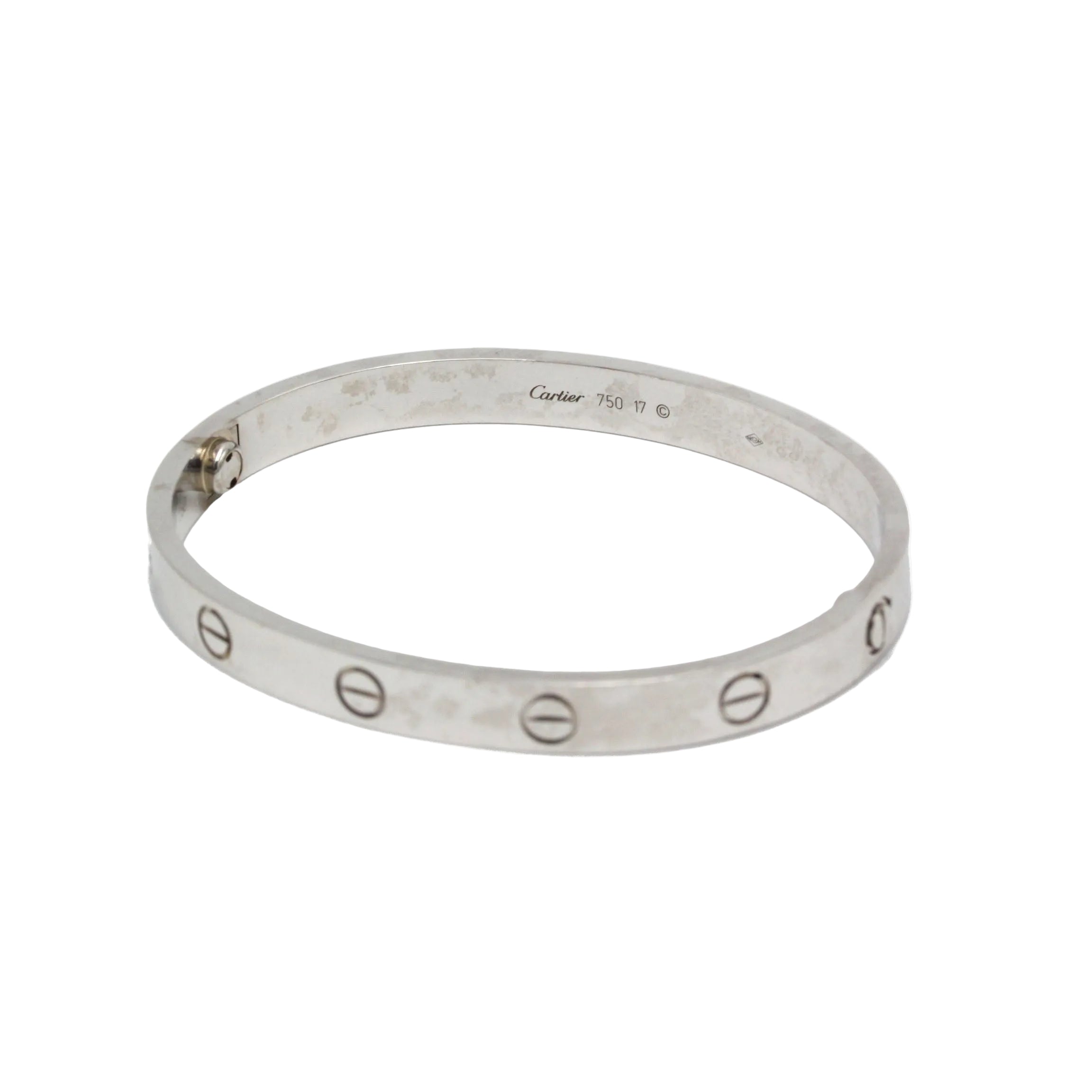 CARTIER "Love" White Gold Bangle Bracelet