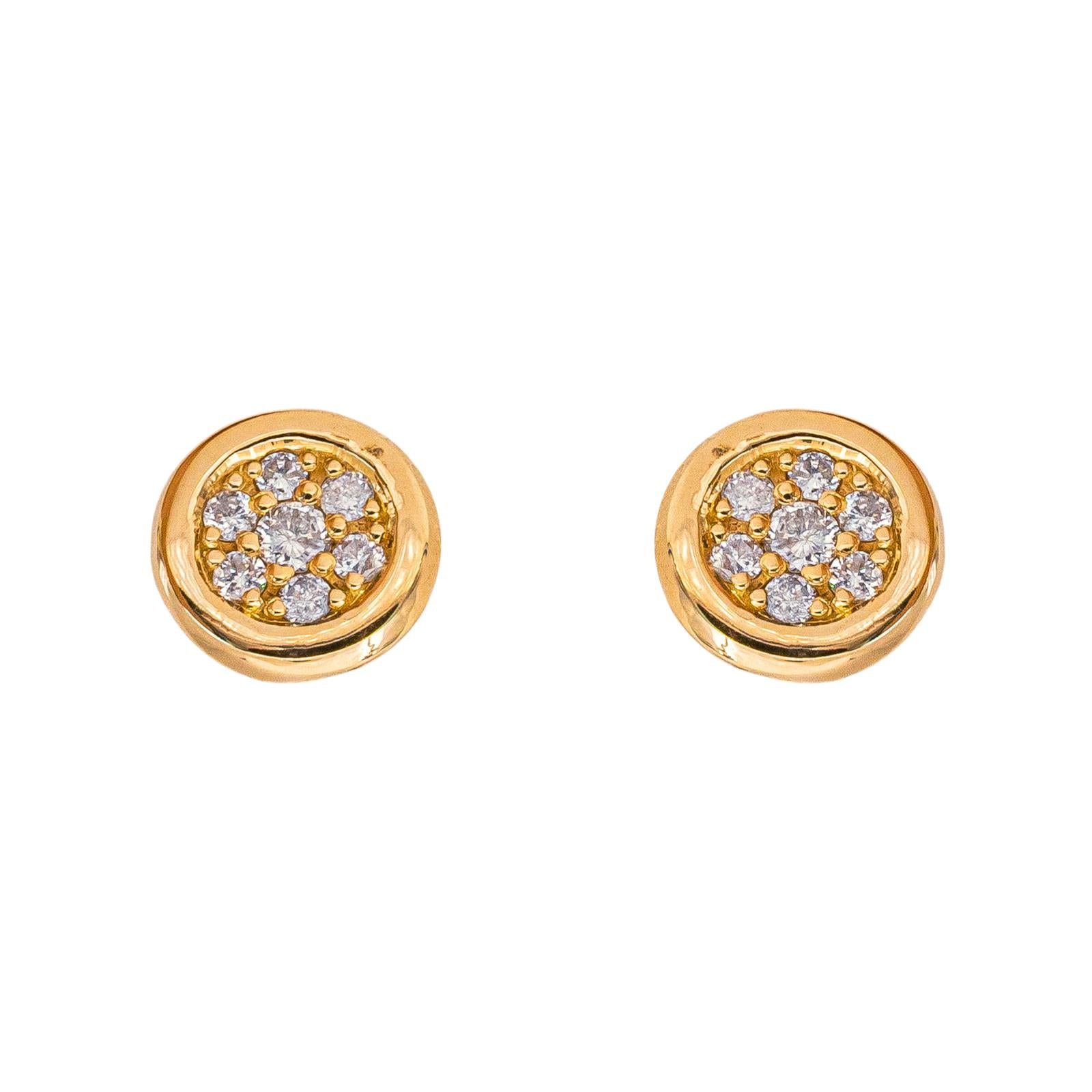 Boucles d'oreilles  Puces Or jaune  Diamant