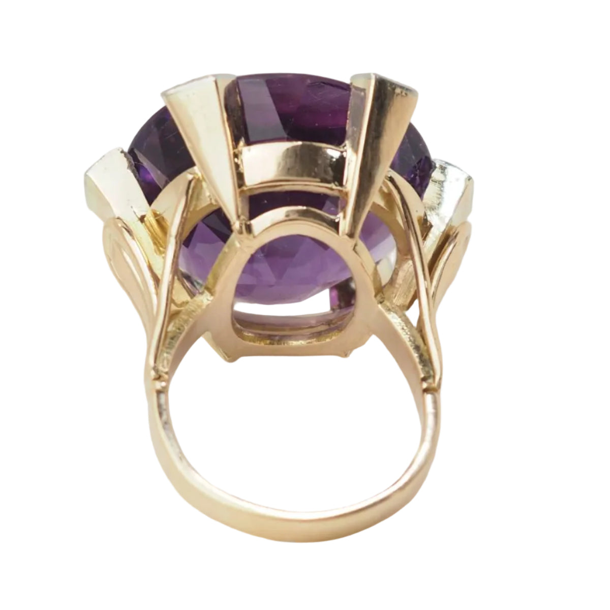 Ring Cocktail in rose gold, amethyst and diamonds