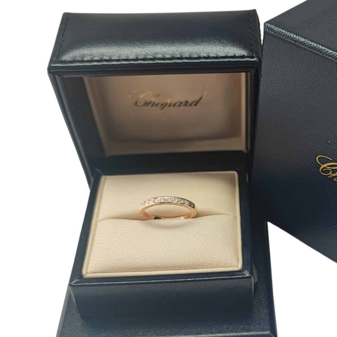CHOPARD "Ice Cube" Wedding Band in Rose gold and Diamonds