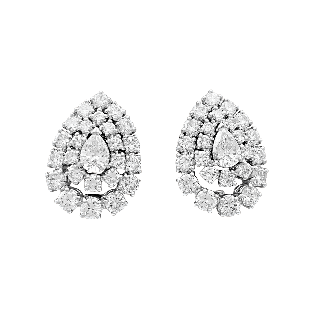 BOUCHERON Clip-On Earrings in white gold, Platinum, and Diamonds