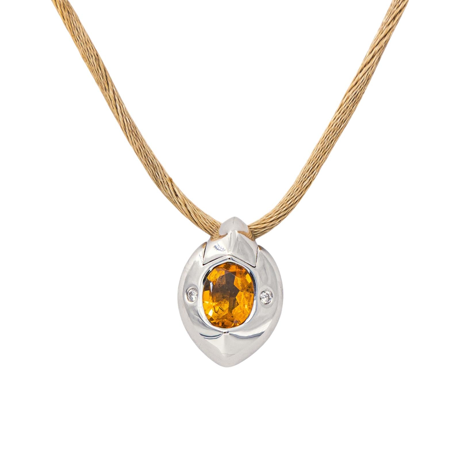 Piaget Necklace with Pendant  White gold Citrine