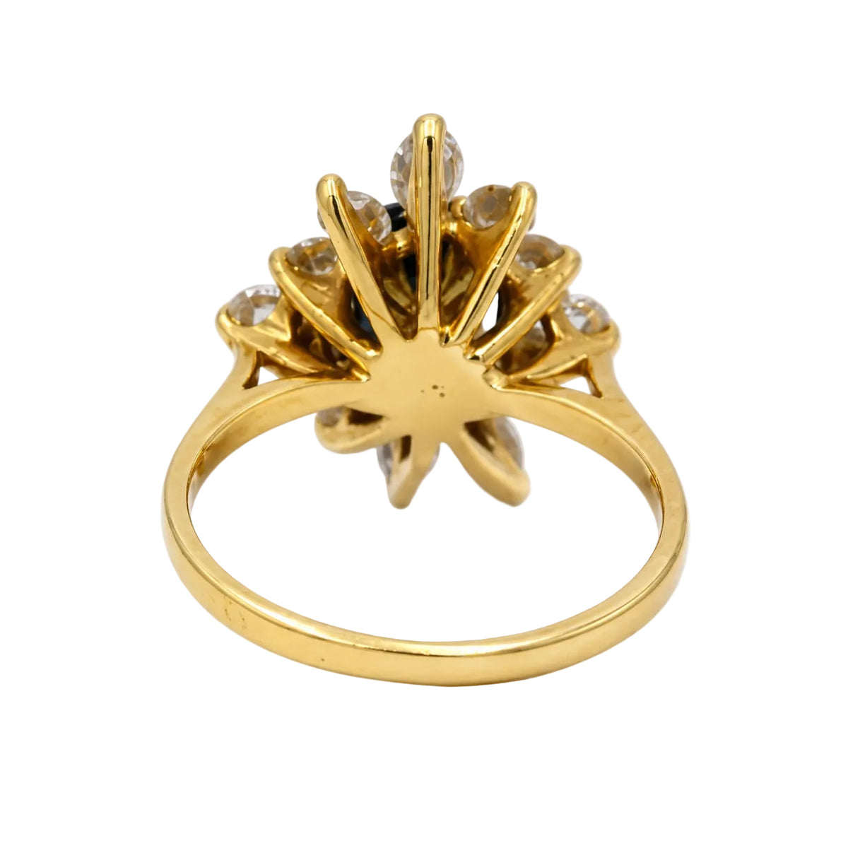 Bague Marguerite en or jaune, saphir et diamants