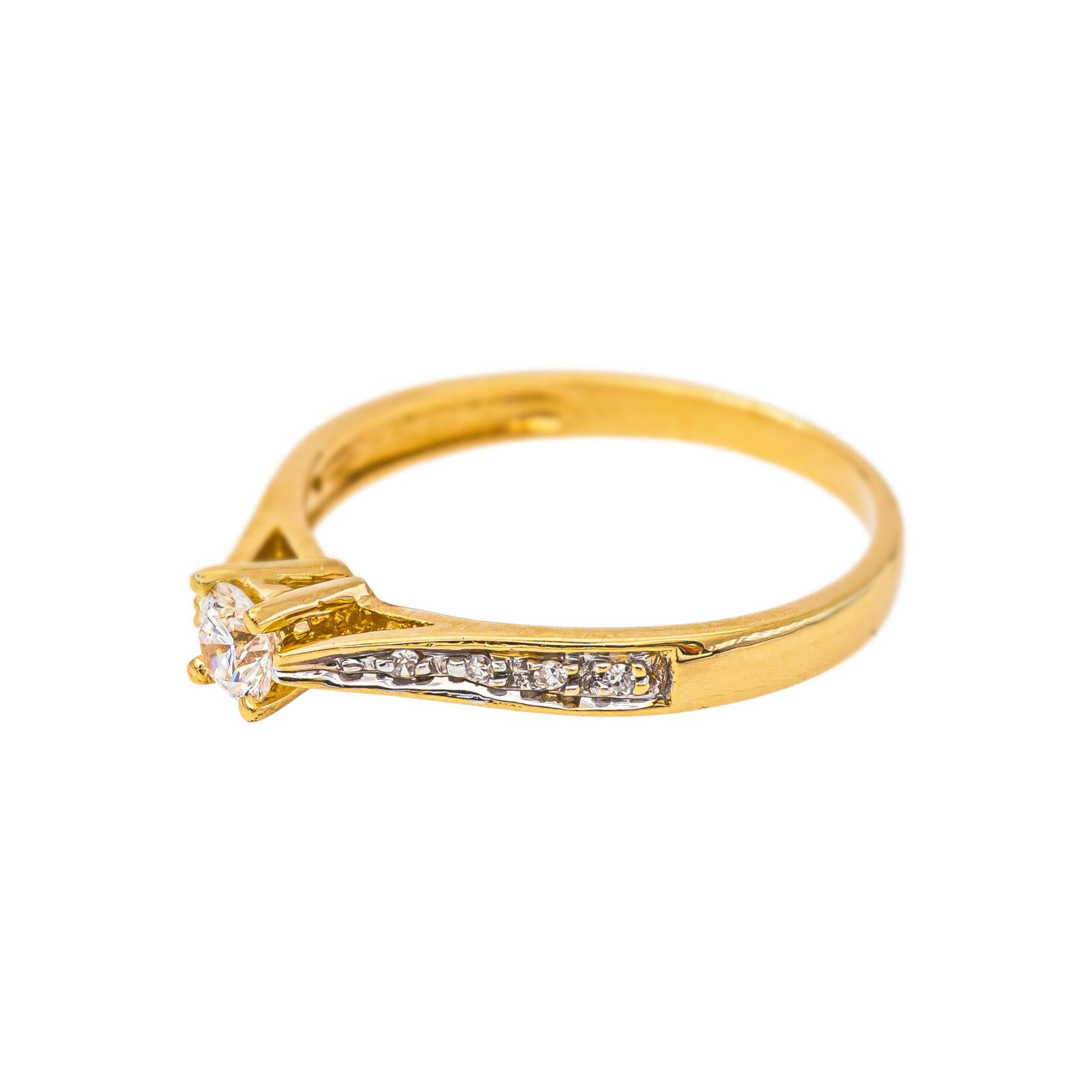 Bague Solitaire Or jaune Diamant