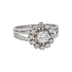 White Gold Daisy Ring with Diamond