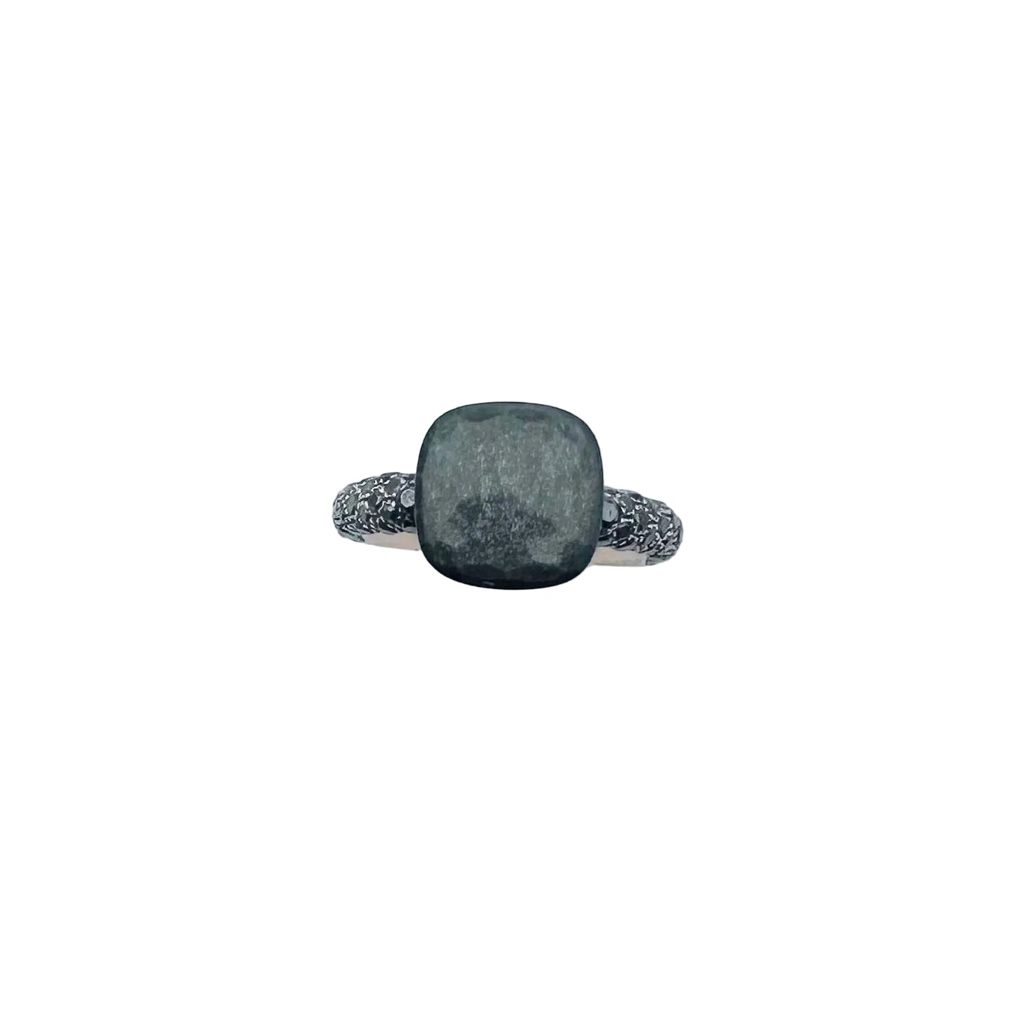 POMELLATO "Nudo" Ring in rose gold, titanium, obsidian, and black diamonds