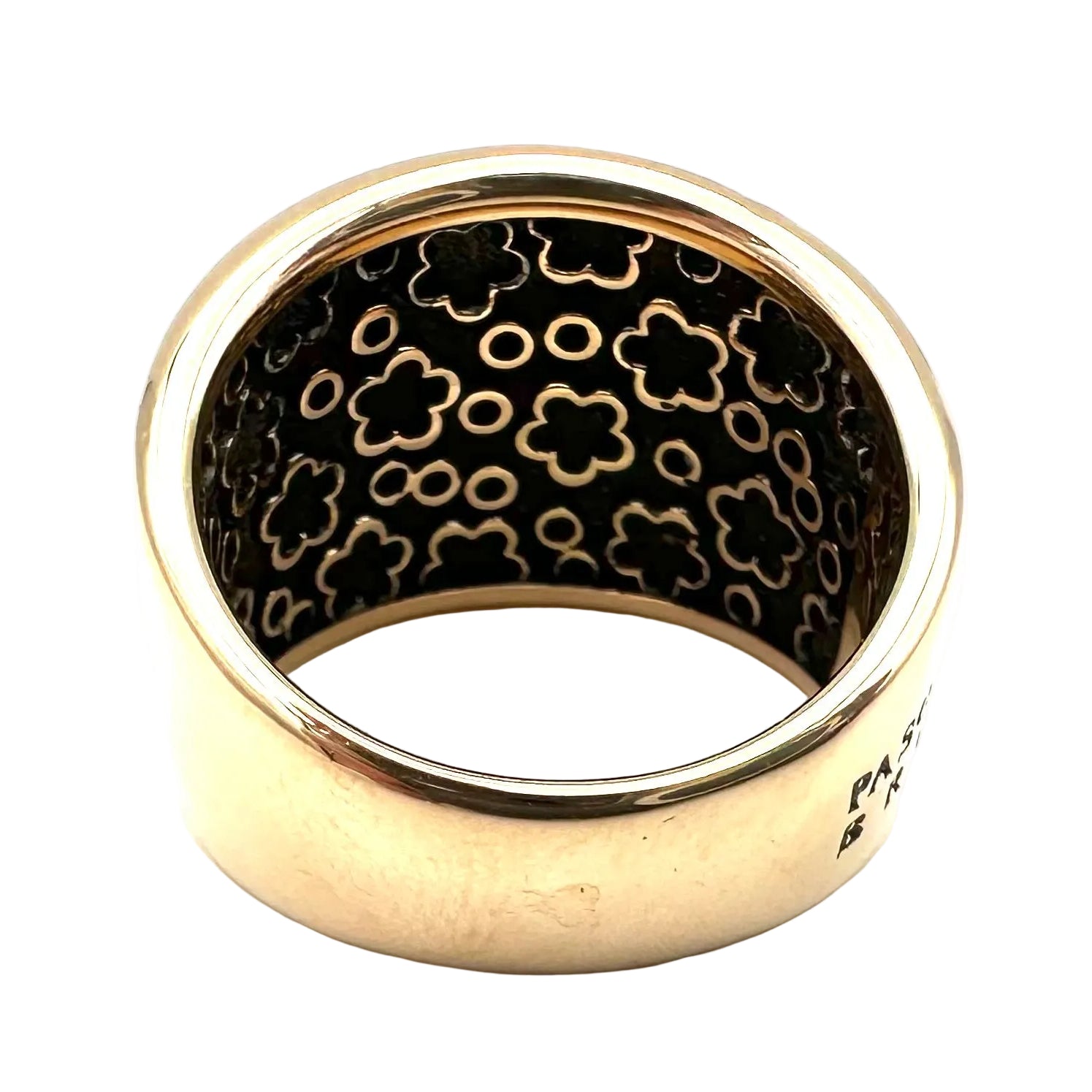 Bague Bandeau PASQUALE BRUNI Ricami en or rose, or noir et diamants