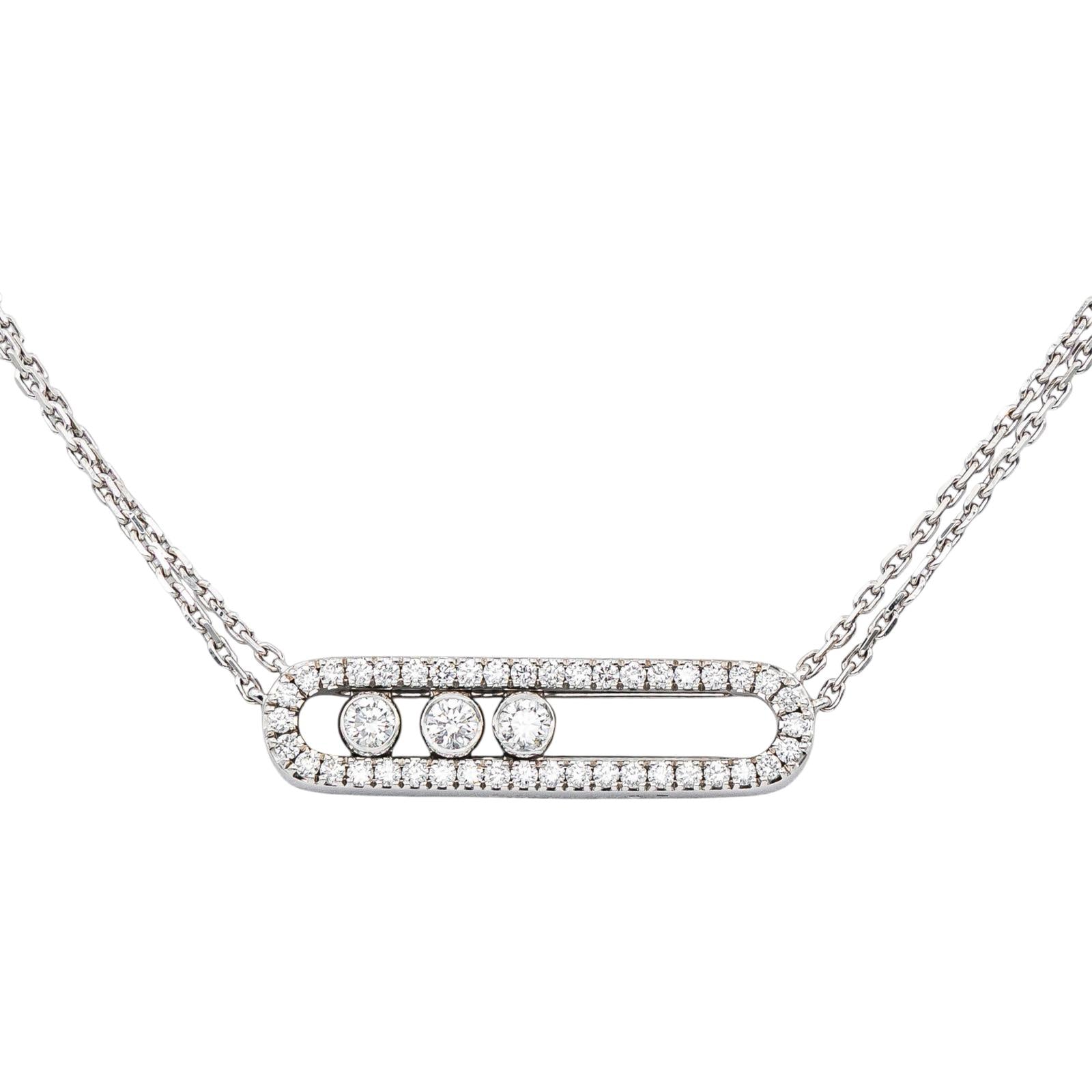 Messika Collier Move Or blanc Diamant