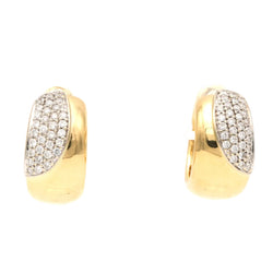 Yellow Gold and Diamond Hoop Earrings