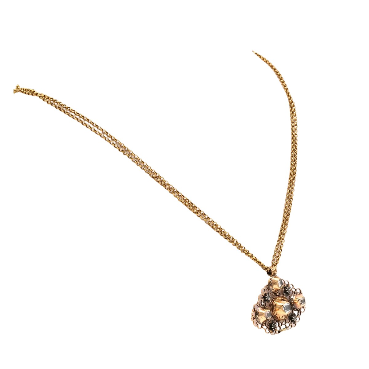 Collier Pendentif en or jaune et diamants
