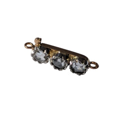 Clasp in white gold, yellow gold, and diamonds