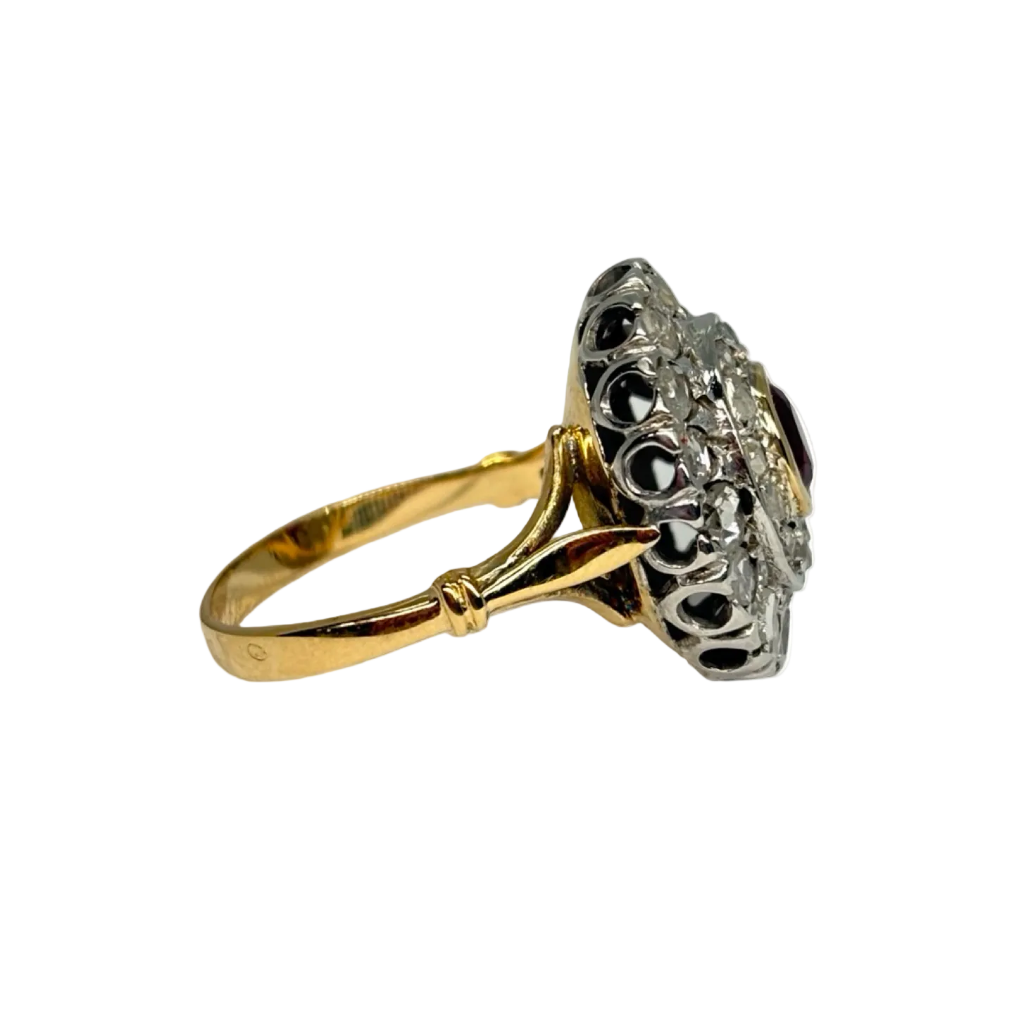 "Entourage" Ring in Yellow Gold, Rubies, and Diamonds