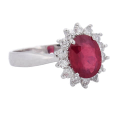 Entourage Ring in white gold, rubies, and diamonds