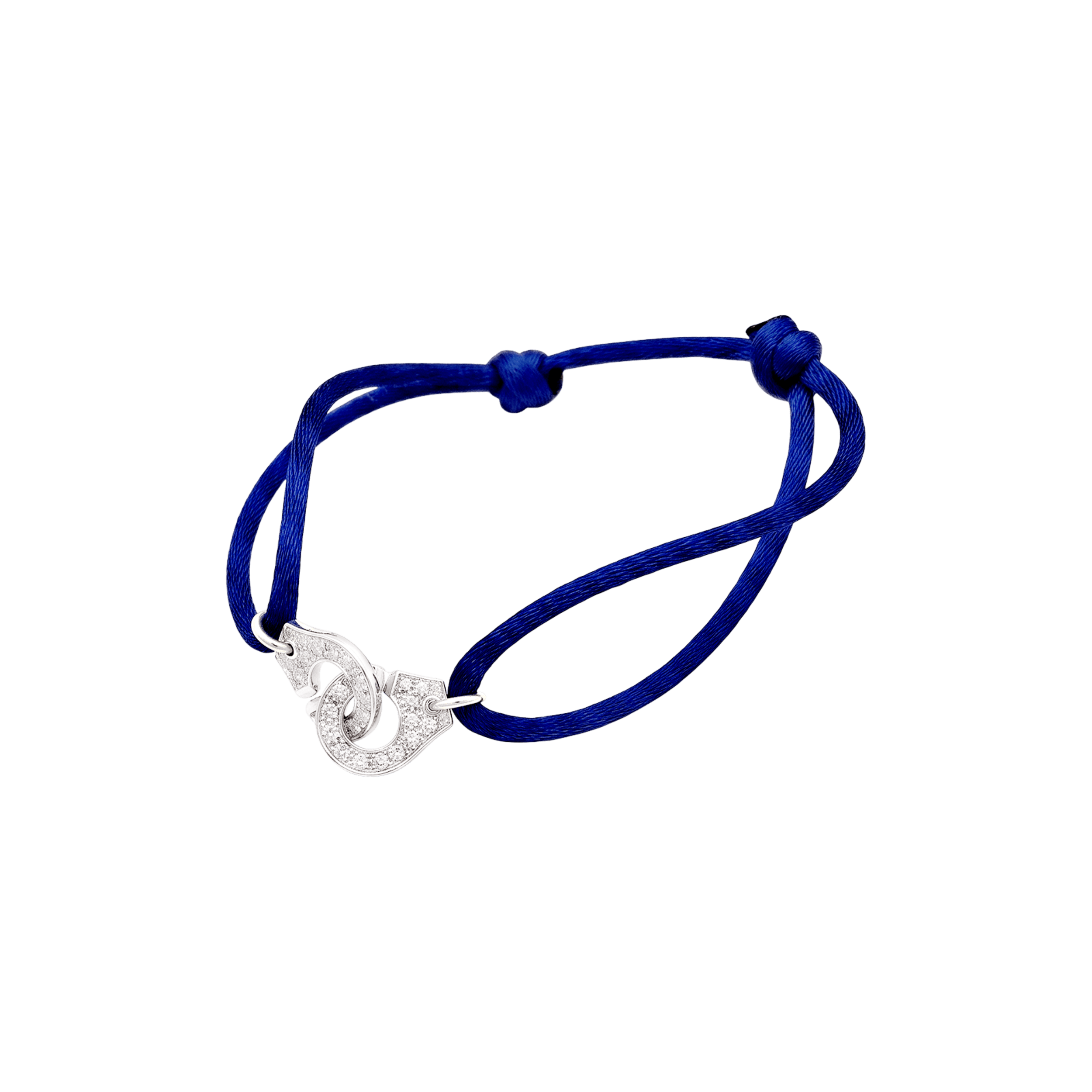 Bracelet Dinh Van "Menottes R10", or blanc, diamants.