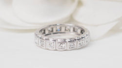 Alliance américaine ancienne en platine et diamants - Castafiore