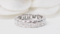 Alliance américaine ancienne en platine et diamants - Castafiore