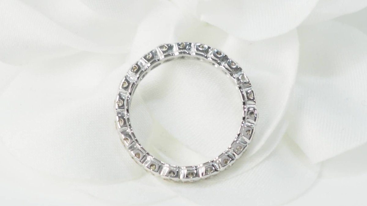 Alliance américaine en or blanc et diamants 0,22ct - Castafiore