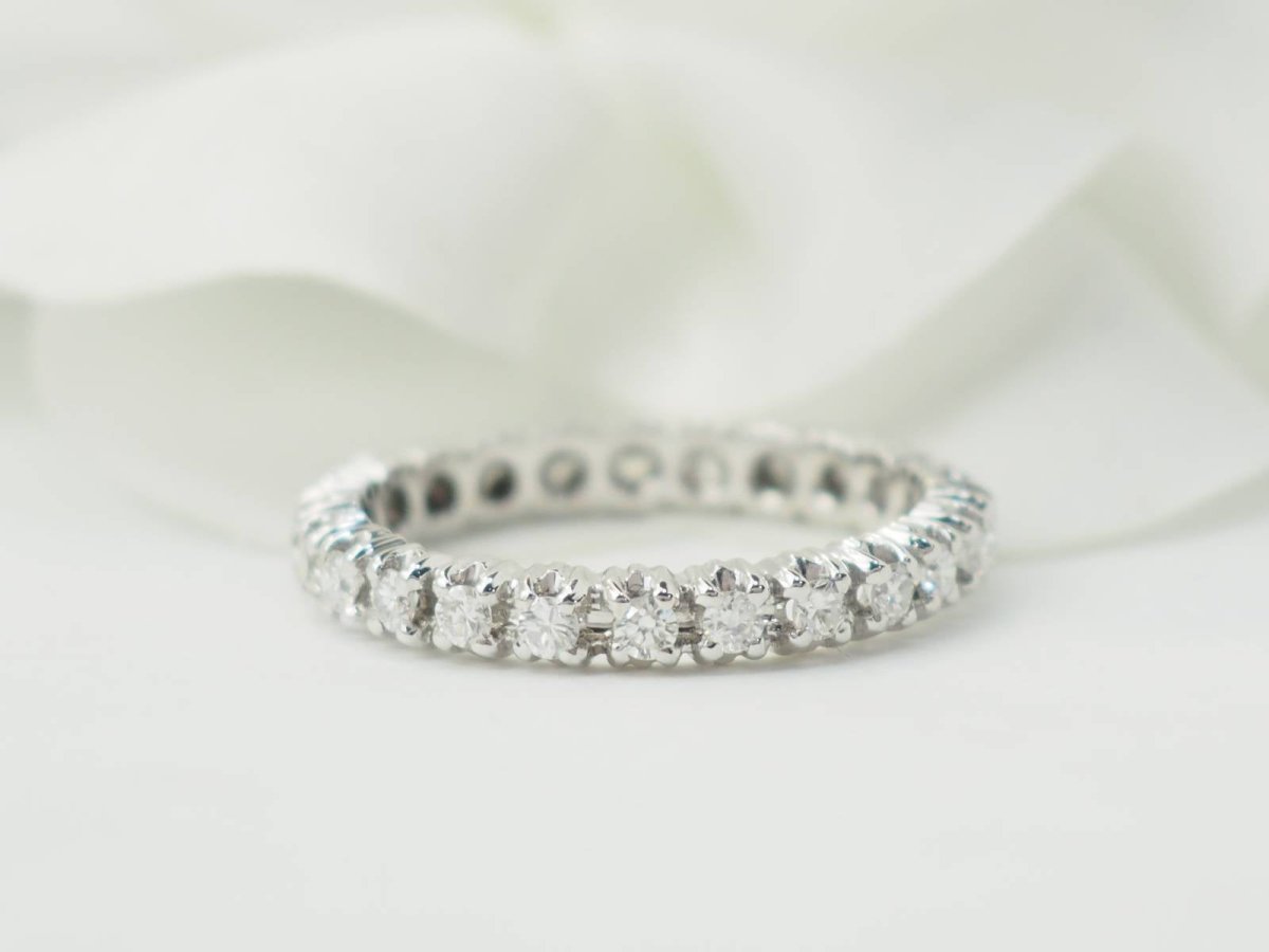 Alliance américaine en or blanc et diamants 0,75ct - Castafiore