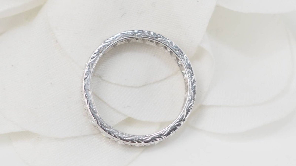 Alliance américaine en or blanc et diamants 0,90ct - Castafiore