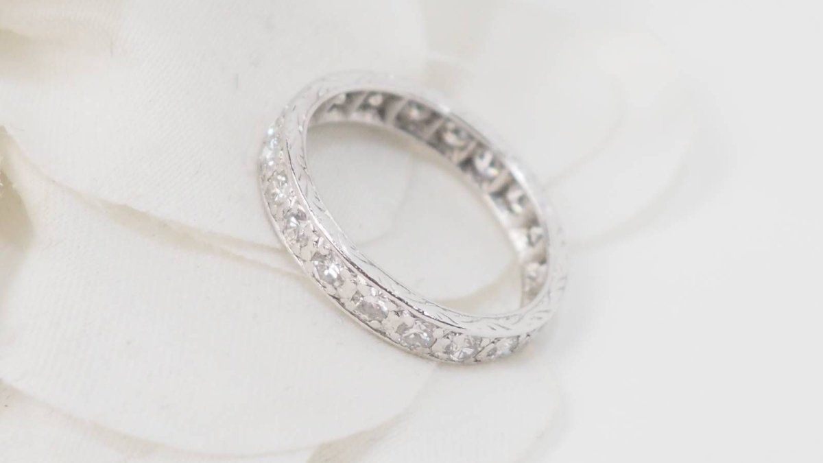 Alliance américaine en or blanc et diamants 0,90ct - Castafiore