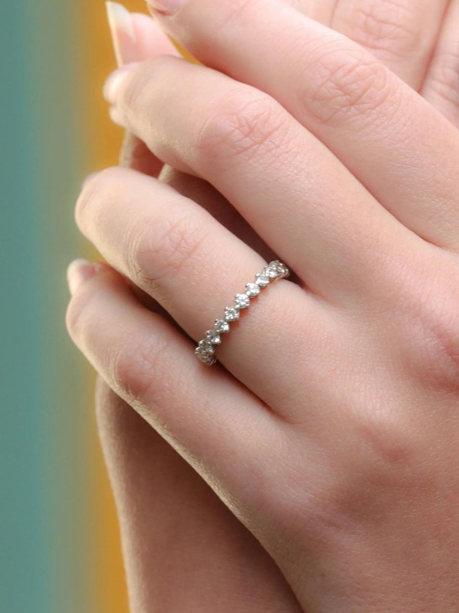 Alliance américaine en or blanc et diamants 1 ct - Castafiore