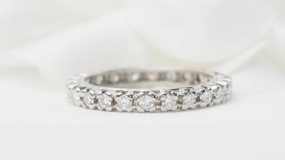 Alliance américaine en or blanc et diamants 1,20ct - Castafiore