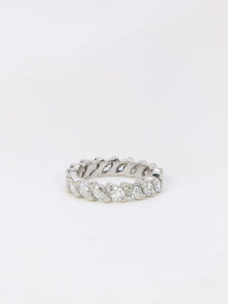 Alliance américaine en or blanc et diamants navette 2,55 ct - Castafiore