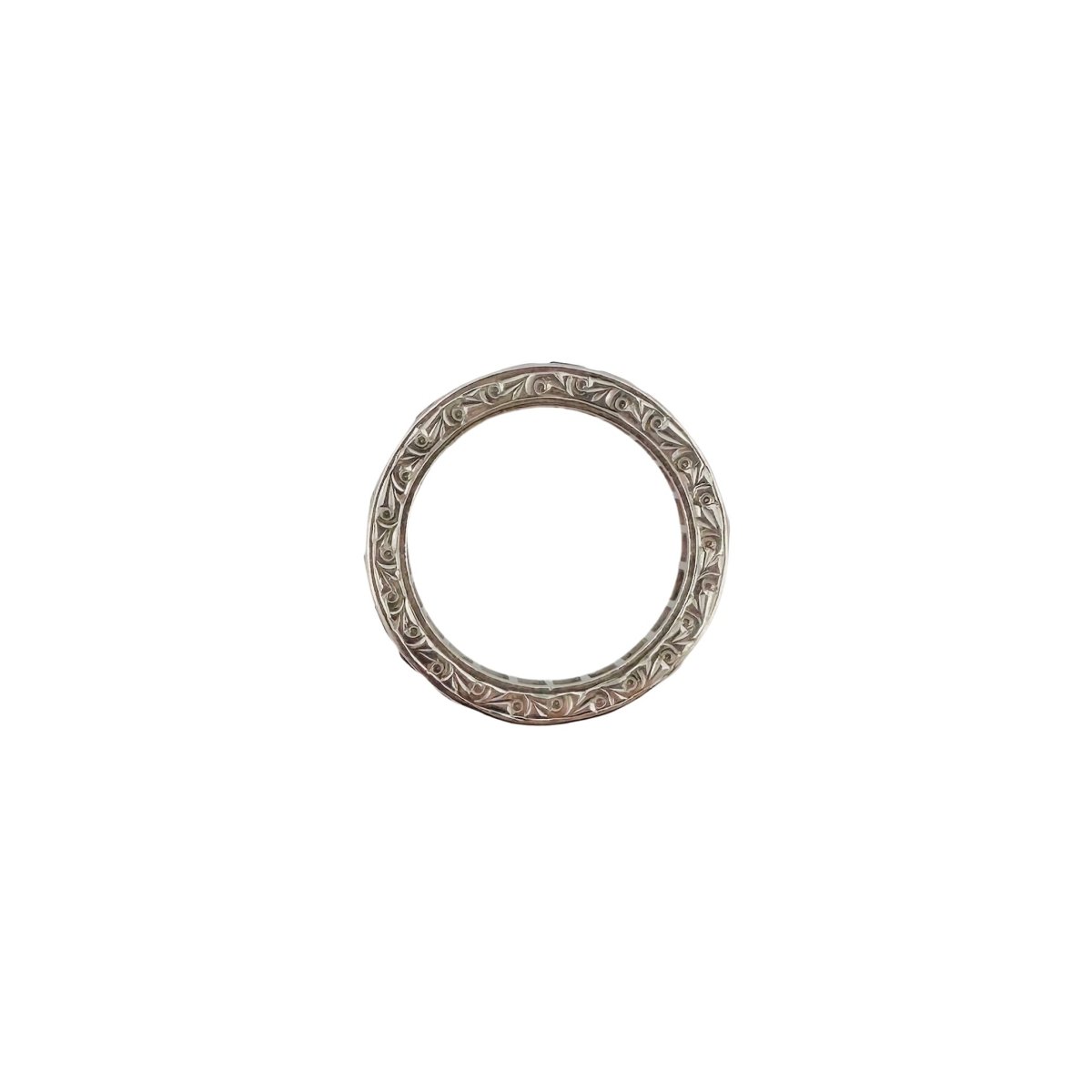 Alliance américaine en or blanc et rubis - Castafiore