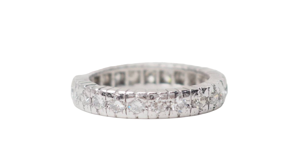 Alliance américaine en platine et diamants 0.92ct - Castafiore