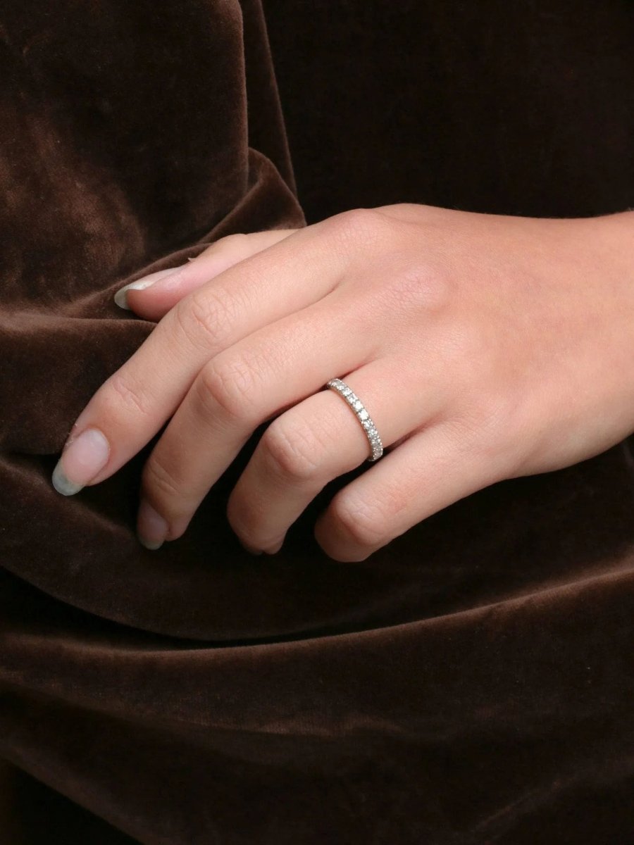 Alliance américaine or blanc diamants 1,35 ct - Castafiore