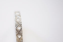 Alliance Art Deco or blanc diamants sur platine - Castafiore