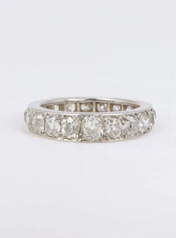 Alliance Belle Epoque platine diamants taille ancienne 5ct - Castafiore