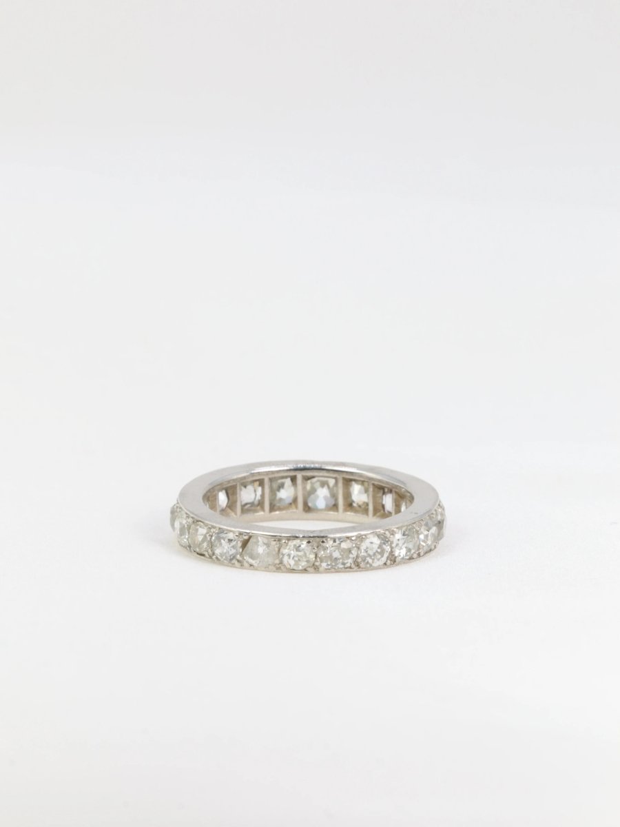 Alliance Belle Epoque platine diamants taille ancienne 5ct - Castafiore