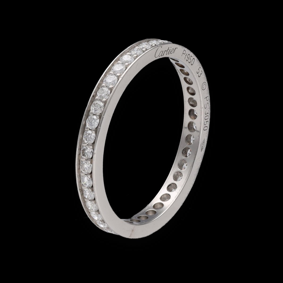 Alliance Cartier Platine "Ballerine" avec diamants brillants vers 2011. Taille 53 - Castafiore