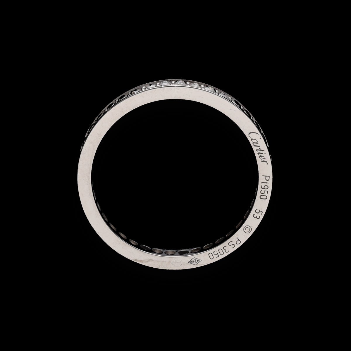 Alliance Cartier Platine "Ballerine" avec diamants brillants vers 2011. Taille 53 - Castafiore