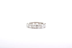 Alliance diamants taille émeraude en or 18k - Castafiore