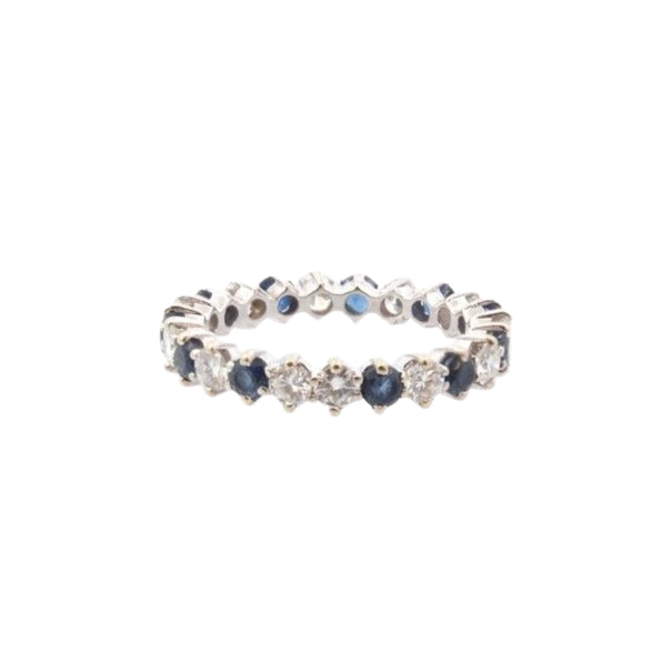 Alliance en or blanc de saphirs et diamants - Castafiore