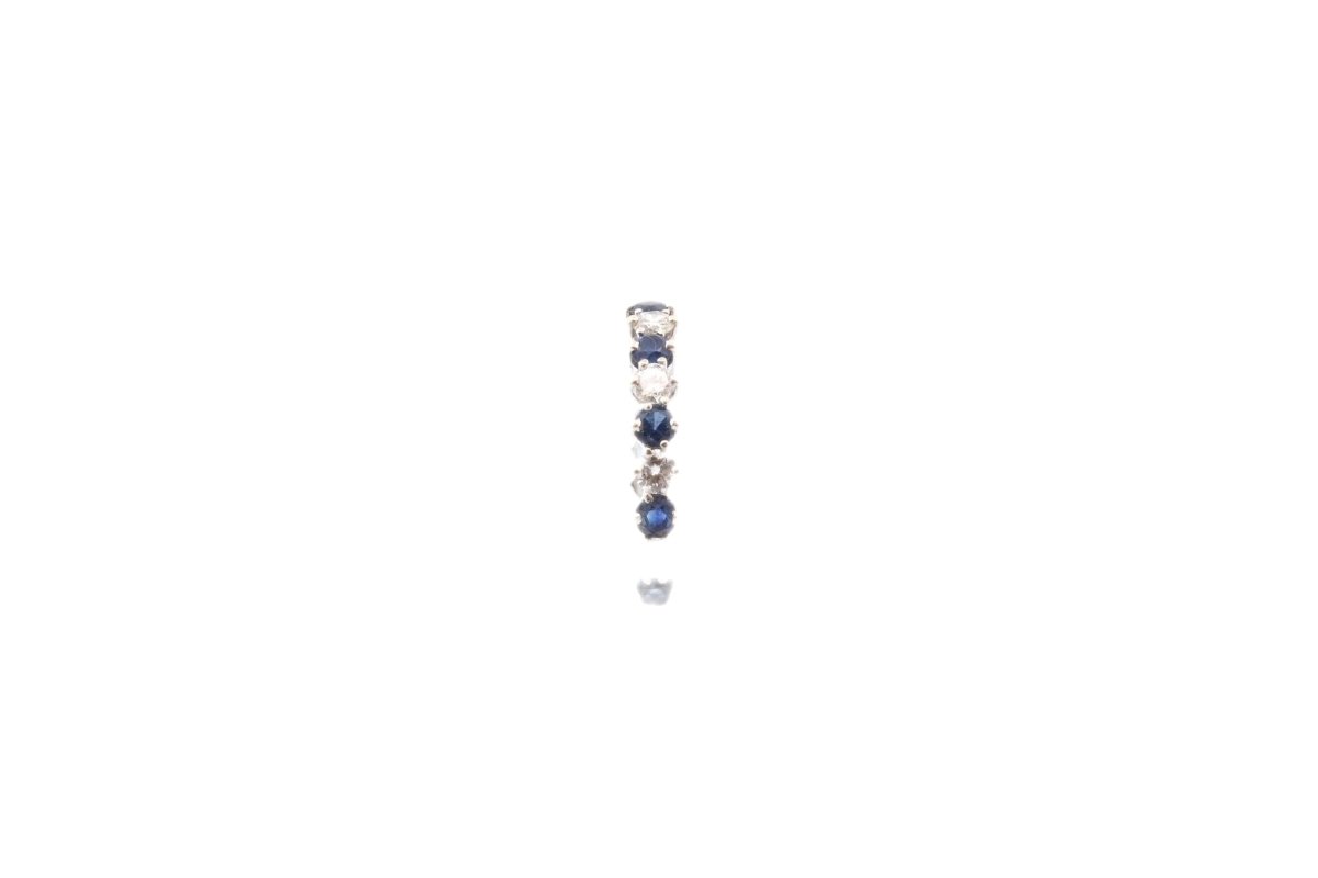 Alliance en or blanc de saphirs et diamants - Castafiore